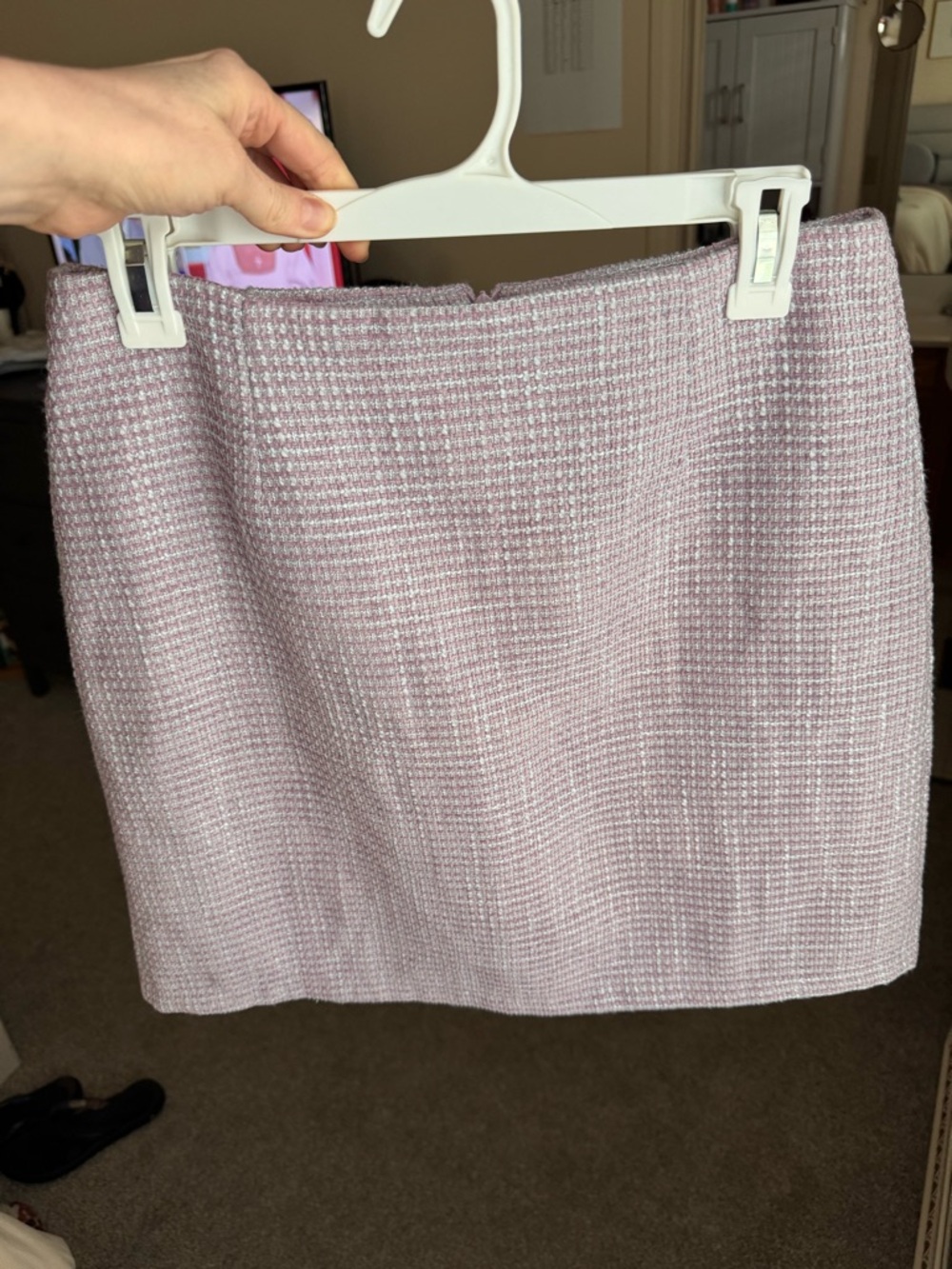 Pink Lily Lilac Tweed Mini Skirt